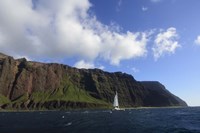 Sailboat Along the Na Pali Coast Fine Art Print