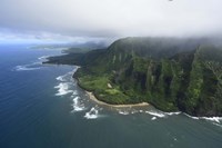 Aerial View Of Kauai Coastline, Hawaii Fine Art Print