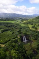 Aerial View Of Wailua River State Park, Kauai, Hawaii Fine Art Print