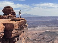 Adult Male Standing on the Edge Of a Cliff,Utah Fine Art Print