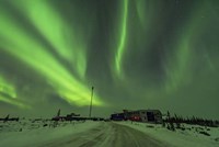 Aurora and Cassiopeia Over the Churchill Northern Studies Centre Fine Art Print