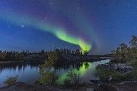 Aurora in Twilight at Tibbitt Lake, Yellowknife Fine Art Print