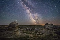 Mars and the Galactic Center of Milky Way Over Writing-On-Stone Provincial Park Fine Art Print