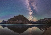 Milky Way Reflections at Bow Lake in Banff National Park, Alberta Framed Print