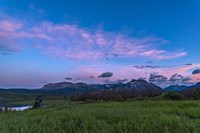 A Photographer in the Evening Twilight at Waterton Lakes National Park Fine Art Print