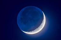 4-Day Old Waxing Crescent Moon With Earthshine Fine Art Print