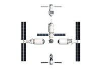 Chinese Space Station Tiangong 2022, Exploded View Fine Art Print