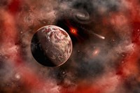 An Alien Exoplanet Orbiting Its Distant Sun 1 Fine Art Print