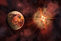 An Alien Exoplanet Orbiting Its Distant Sun 2 Fine Art Print