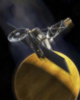 Artist's Concept of the Mariner 2 Space Probe Passing Venus Fine Art Print