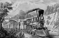 A Train passing from under a Bridge Fine Art Print