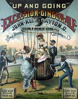 Two women drink Excelsior Ginger Ale, circa 1885 Fine Art Print