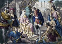 Christopher Columbus Greeted by King Ferdinand and Queen Isabella on his return to Spain Fine Art Print