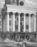 Crowd at Capitol Building in Montgomery, Alabama, for the inauguration of Jefferson Davis Fine Art Print