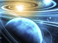 Supernova and Ringed Planet Fine Art Print