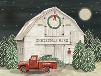 Starry Night Christmas Barn Fine Art Print