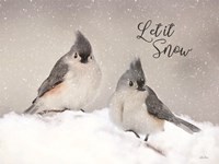 Let It Snow Titmouse Pair Fine Art Print