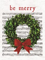 Be Merry Christmas Wreath Fine Art Print