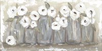 White Floral Filled Jars Fine Art Print