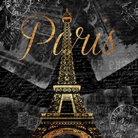 Script Paris Gold Fine Art Print