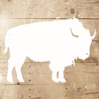 White On Wood Buffalo Mate Fine Art Print