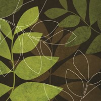 Green Brown Leaves Framed Print