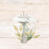 Soft Greens Bath 3 Fine Art Print