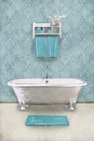 Vintage Teal Bath Fine Art Print
