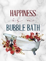Happiness is a Bubble Bath Tub Framed Print