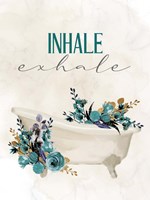 Inhale Exhale Tub Framed Print