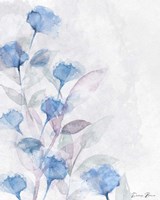 Modern Poppies 1 Blue Fine Art Print