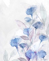 Modern Poppies 2 Blue Framed Print
