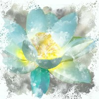 Teal Lotus 1 Fine Art Print