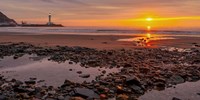 Sunset on the Coast of Yorkshire, UK Fine Art Print