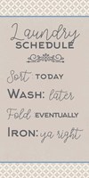 Laundry Schedule Sort Fine Art Print