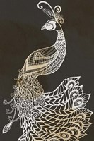 Monotone Peacock Fine Art Print