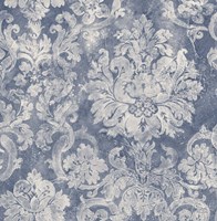 Blue Damask Fine Art Print