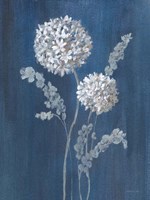 Airy Blooms II Dark Blue Fine Art Print