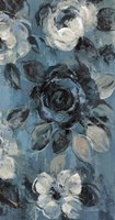 Loose Flowers on Dusty Blue IV Fine Art Print