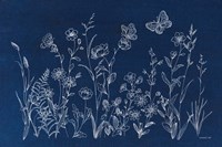 Blue Butterfly Garden Fine Art Print