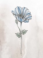 Stone Floral Blues 1 Fine Art Print