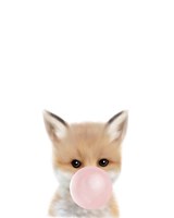 Woodland Fox Bubble Gum Framed Print