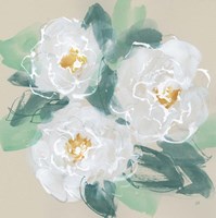 Peonies on Cream I Fine Art Print