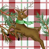 Reindeer Plaid Fine Art Print