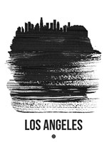 Los Angeles Skyline Brush Stroke Black Fine Art Print