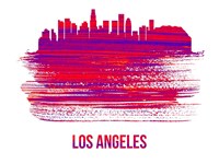 Los Angeles Skyline Brush Stroke Red Fine Art Print