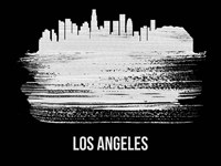 Los Angeles Skyline Brush Stroke White Fine Art Print