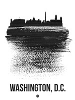 Washington, D.C. Skyline Brush Stroke Black Fine Art Print