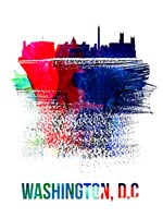 Washington, D.C. Skyline Brush Stroke Watercolor Fine Art Print