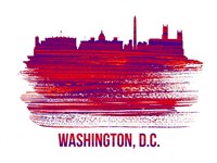 Washington, D.C. Skyline Brush Stroke Red Fine Art Print